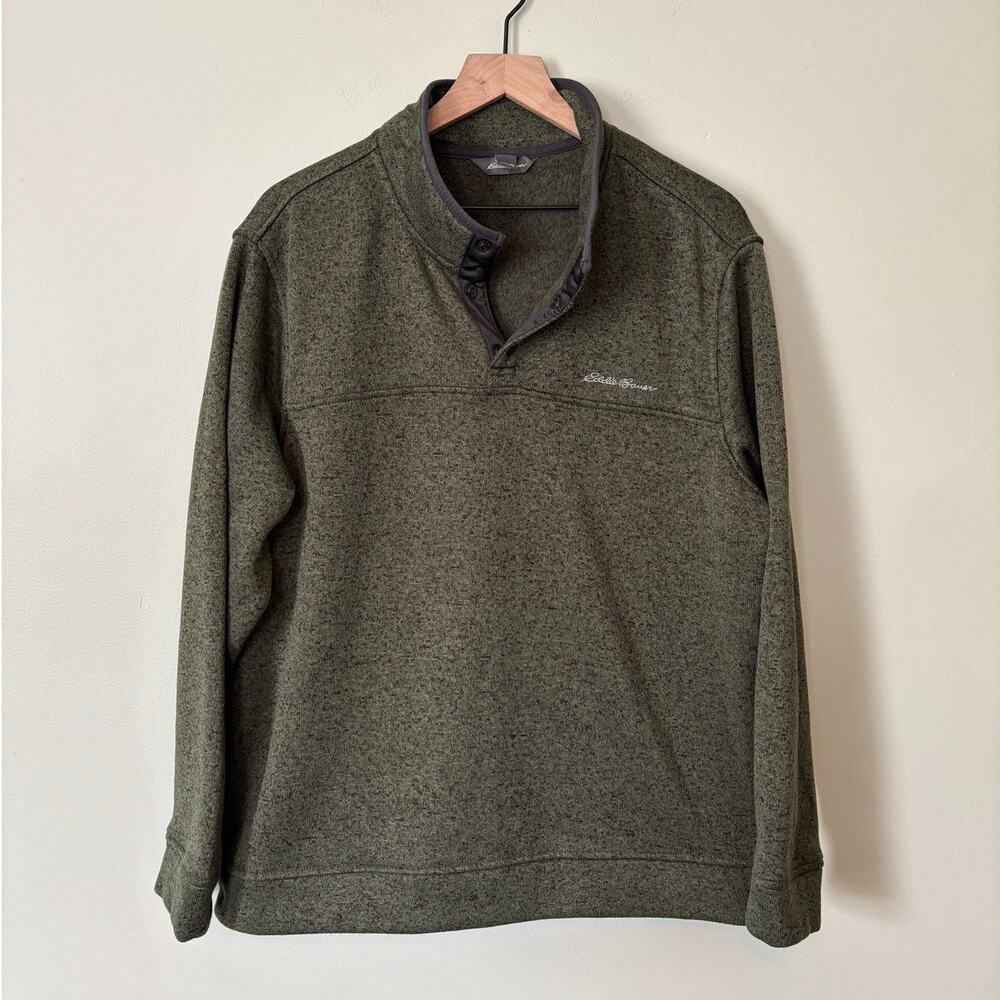 Eddie Bauer Men's Pullover Fleece Button 1/4 Neck XL, Outdoor Casual
